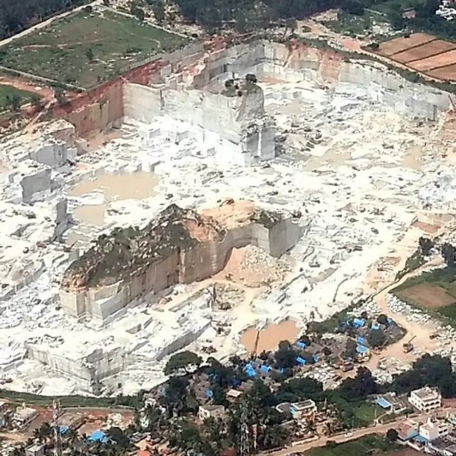 Working granite quarry in India